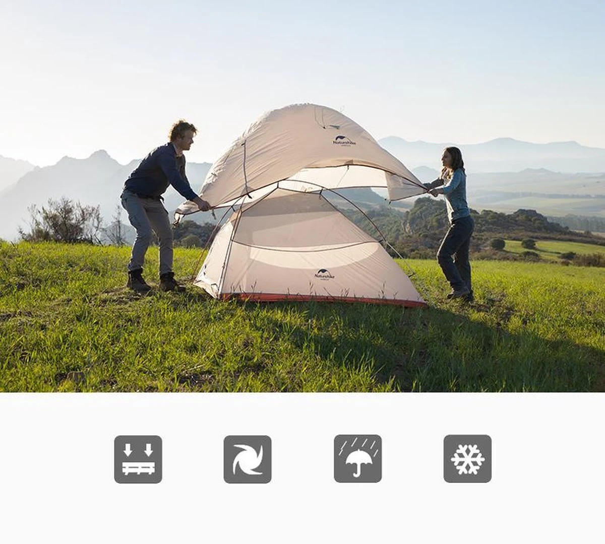 Cloud Up 1 Upgraded - Naturehike® - 1 persoons tent - Lichtgewicht tent - Incl. grondzeil - 210T 3000mm - Outdoor - Waterdicht - Hiking & Wandelen Cloud Up 1 Upgraded - Naturehike® - 1 Persoons Tent - Lichtgewicht Tent - Incl. Grondzeil - 210T 3000mm - Outdoor - Waterdicht - Hiking & Wandelen -Bo-Camp Verkoop 1200x1080 1