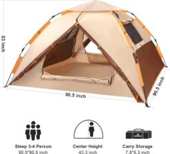 Merkloos Kamping Tent / Absolutely Waterproof, Lightweight Camping Tent With - Tent Ideal For Camping In The Garden, Dome Tent, -Bo-Camp Verkoop 1200x1083 3