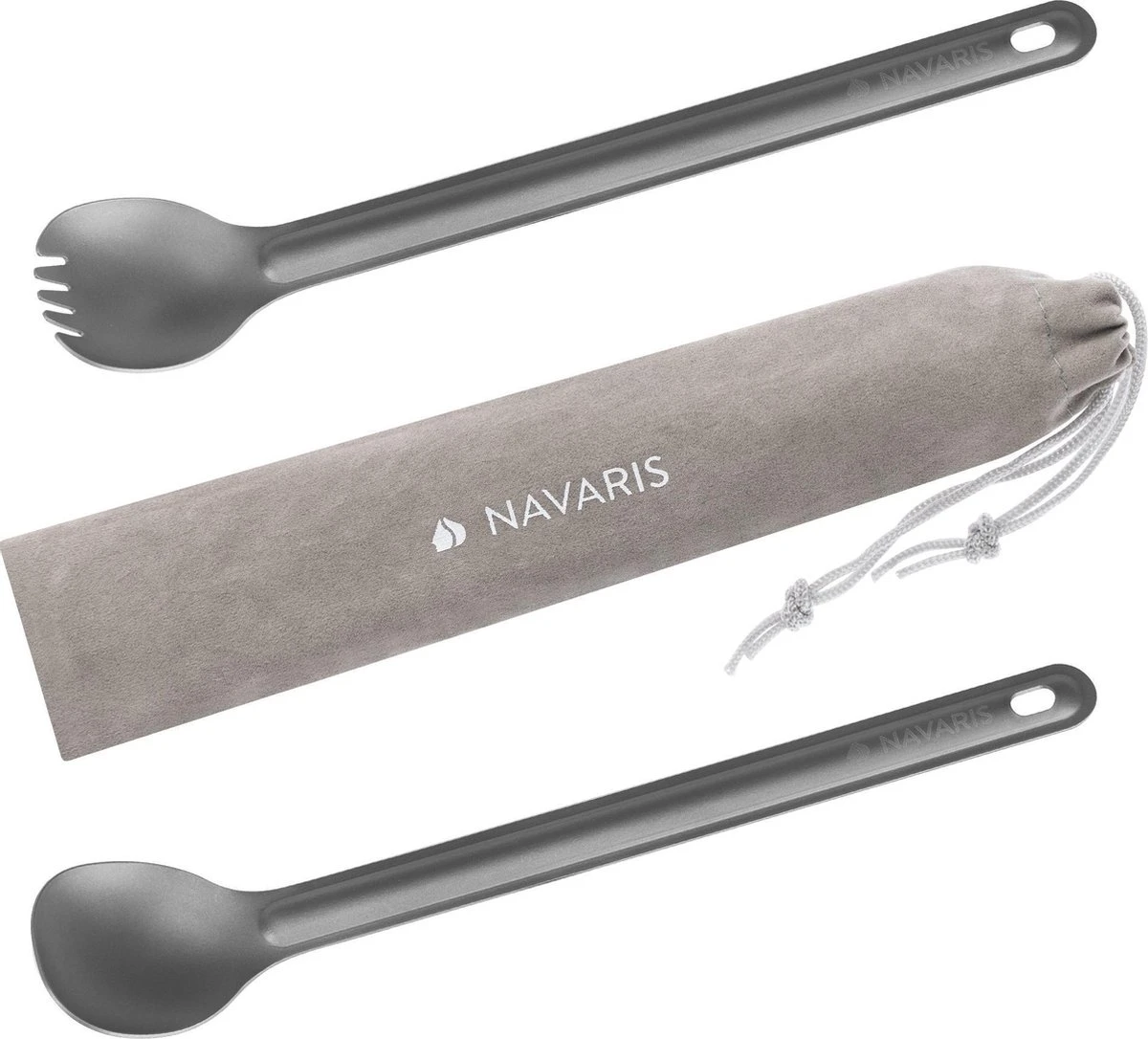 Navaris spork en lepel met extra lange handgreep - Campingbestek van titanium - Bestek voor onderweg - Lichtgewicht - Inclusief bewaarzakje Navaris Spork En Lepel Met Extra Lange Handgreep - Campingbestek Van Titanium - Bestek Voor Onderweg - Lichtgewicht - Inclusief Bewaarzakje -Bo-Camp Verkoop 1200x1086 2