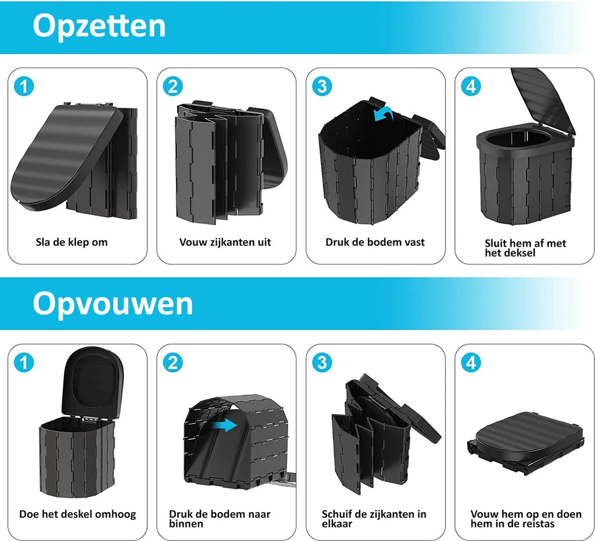 Camping Toilet met draagtas en 10 vuilzakken - Toiletemmer draagbaar met deksel Merkloos Camping Toilet Met Draagtas En 10 Vuilzakken - Toiletemmer Draagbaar Met Deksel -Bo-Camp Verkoop 1200x1091 2