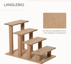 PawHut Huisdierentrap Hondentrap Met 4 Treden Kattentrap Met Afneembare Pluchen Hoes D06-091 -Bo-Camp Verkoop 1200x1094 4