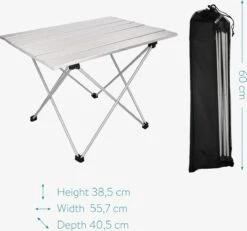 Navaris Campingtafel - Inklapbaar Campingtafeltje Van Aluminium - Opvouwbare Tafel Inclusief Draagtas - Picknicktafel - Zilver 5 Navaris Campingtafel - Inklapbaar Campingtafeltje Van Aluminium - Opvouwbare Tafel Inclusief Draagtas - Picknicktafel - Zilver -Bo-Camp Verkoop 1200x1120 1
