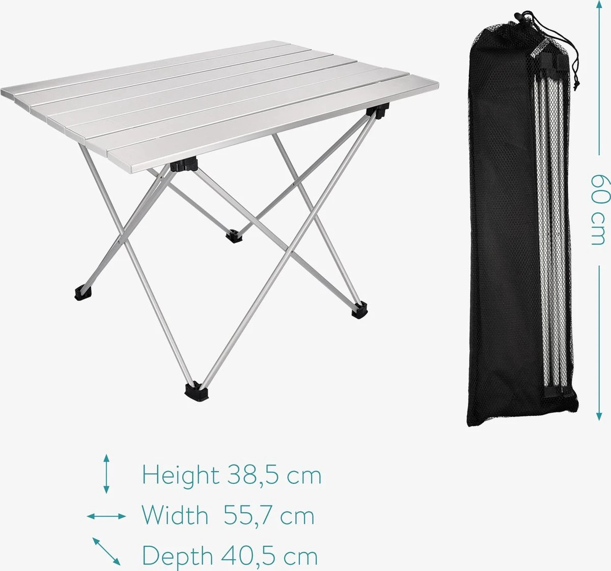 Navaris campingtafel - Inklapbaar campingtafeltje van aluminium - Opvouwbare tafel inclusief draagtas - Picknicktafel - Zilver Navaris Campingtafel - Inklapbaar Campingtafeltje Van Aluminium - Opvouwbare Tafel Inclusief Draagtas - Picknicktafel - Zilver -Bo-Camp Verkoop 1200x1120 1