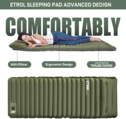 ETROL Camping Slaapmat-2-in-1 Zelfopblazende Kampeermat Met Kussen (78"x 28"), Lichtgewicht, Dik 4"compact Kussen, Geschikt Voor Zelfrijdende Reizen, Lekvrije, Waterdichte Tent -Bo-Camp Verkoop 1200x1132 6