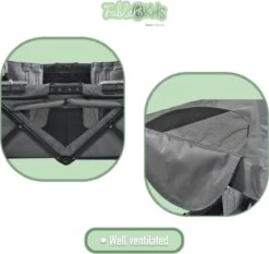 FableKids LEO X4Plus Opvouwbare Wagen Met Dak Fossil Grey -Bo-Camp Verkoop 1200x1134 6