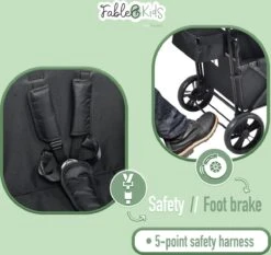 FableKids LEO X2 Lite Opvouwbare Handkar Met Dak Onyx Zwart 8 FableKids LEO X2 Lite Opvouwbare Handkar Met Dak Onyx Zwart -Bo-Camp Verkoop 1200x1134 8