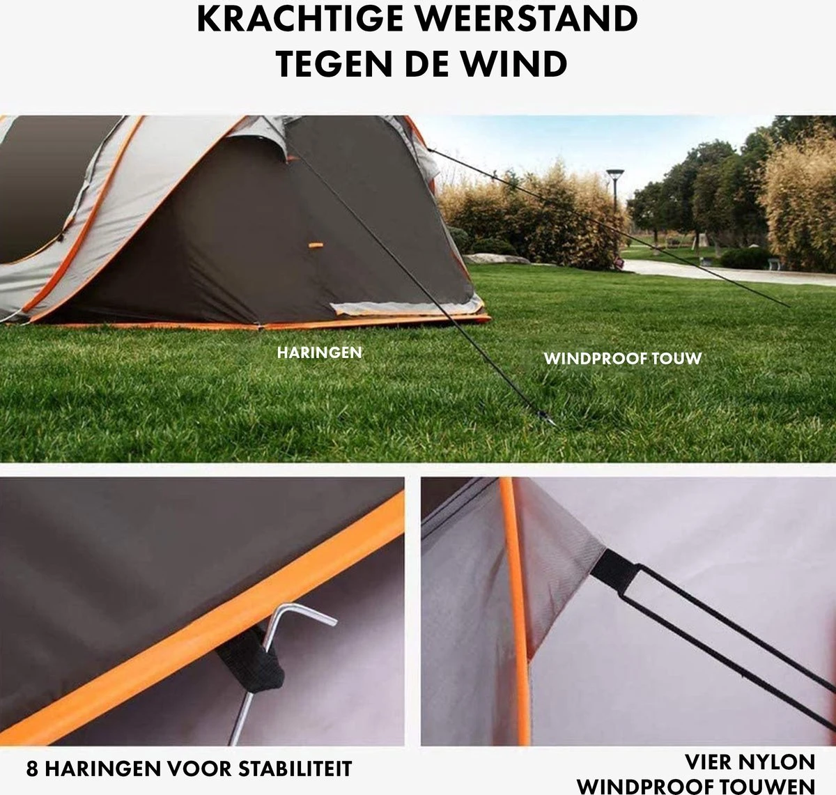 Fly Lab Luxe Pop Up Tent - Kampeer tent - Grijs/Oranje - 4 Persoons Fly Lab Luxe Pop Up Tent - Kampeer Tent - Grijs/Oranje - 4 Persoons -Bo-Camp Verkoop 1200x1141 3