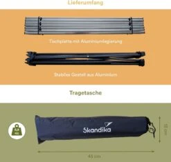 Skandika Ruka S Kleine Campingtafel – Campingtafels - Aluminium Campingtafel, Opvouwbaar, Zeer Licht, Eenvoudig Te Monteren, Stabiele Standaard - Opvouwtafel Voor Kamperen, Tenten Wandelen, Reizen, Thuis, Tuin – Tot Max. 20 Kg. - Grijs -Bo-Camp Verkoop 1200x1143