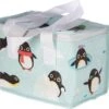 Merkloos Kleine Koeltas Pinguin Print Blauw 20,5 Cm 4 Liter - Koelboxen/koeltassen - Lunchtrommel/lunchtas