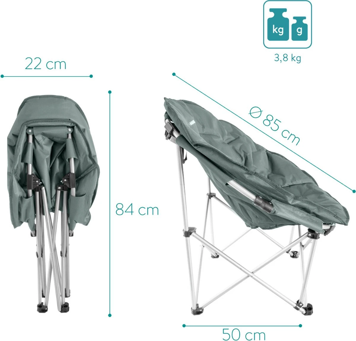 Navaris klapstoel XXL - Campingstoel met opbergtas - Draagbare stoel voor kamperen, festivals en vissen -Strandstoel - Inklapbaar - Grijs Navaris Klapstoel XXL - Campingstoel Met Opbergtas - Draagbare Stoel Voor Kamperen, Festivals En Vissen -Strandstoel - Inklapbaar - Grijs -Bo-Camp Verkoop 1200x1150 4