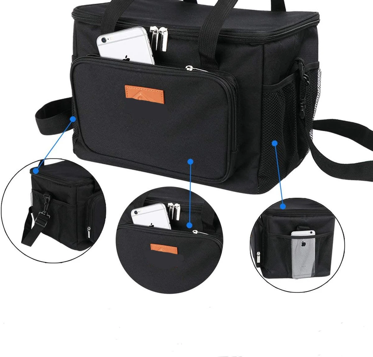 Lunchtas - Koeltas voor Dames en Heren - Cool bag - 4 Laags Geïsoleerde Koeltas - Kleine Cooler - Lunch Box - Lunchtas 15 Liter- Zwart Lunchtas - Koeltas Voor Dames En Heren - Cool Bag - 4 Laags Geïsoleerde Koeltas - Kleine Cooler - Lunch Box - Lunchtas 15 Liter- Zwart -Bo-Camp Verkoop 1200x1151 5