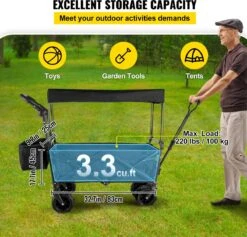 LOUVAINS® Bolderkar Opvouwbaar - Bolderkar - Bolderwagen - Bolderkar Kinderenvervoer - Bolderkar Opvouwbaar Met Massieve - Bolderkar Opvouwbaar Luchtbanden - Bolderkar Opvouwbaar Met Duwstang -Bo-Camp Verkoop 1200x1153 10