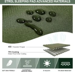 ETROL Camping Slaapmat-2-in-1 Zelfopblazende Kampeermat Met Kussen (78"x 28"), Lichtgewicht, Dik 4"compact Kussen, Geschikt Voor Zelfrijdende Reizen, Lekvrije, Waterdichte Tent -Bo-Camp Verkoop 1200x1153 2
