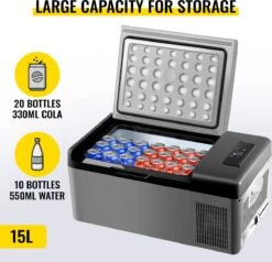 VEVOR - Coolbox - Koelbox 15L - Elektrische Coolbox - Draagbare Mini Koelkast - Draagbare Auto Vriezer 12/24Volt -Bo-Camp Verkoop 1200x1155 15