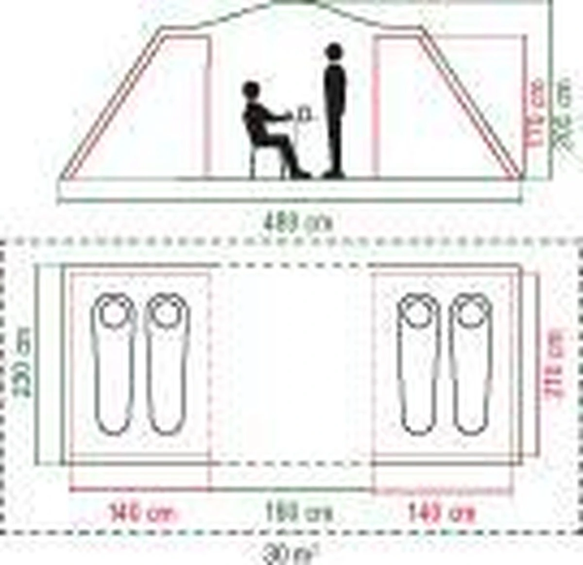Coleman Spruce Falls 4 Vis-a-Vis Tent - Verduisterend - 4-Persoons Coleman Spruce Falls 4 Vis-a-Vis Tent - Verduisterend - 4-Persoons -Bo-Camp Verkoop 1200x1164 4