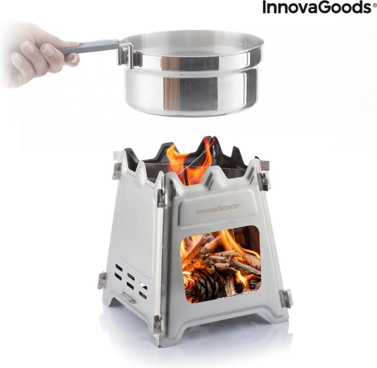 INKLAPBARE STALEN CAMPINGOVEN FLAMET - Camping oven - Mini oven - Camping oventje - Oventje camping - Mini oven vrijstaand - Mini oventje Innovagoods INKLAPBARE STALEN CAMPINGOVEN FLAMET - Camping Oven - Mini Oven - Camping Oventje - Oventje Camping - Mini Oven Vrijstaand - Mini Oventje -Bo-Camp Verkoop 1200x1169 2