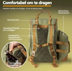 Cabinmax Koeltas - Koelrugzak - Picknick - Picknicktas Met Flessenhouder - Koelrugtas 24L - Olive Green 2 Cabinmax Koeltas - Koelrugzak - Picknick - Picknicktas Met Flessenhouder - Koelrugtas 24L - Olive Green -Bo-Camp Verkoop 1200x1169 5