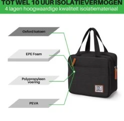 Brisby 4 Laags Geïsoleerde Koeltas - Lunchtas 4 Liter - Zwart -Bo-Camp Verkoop 1200x1170 12