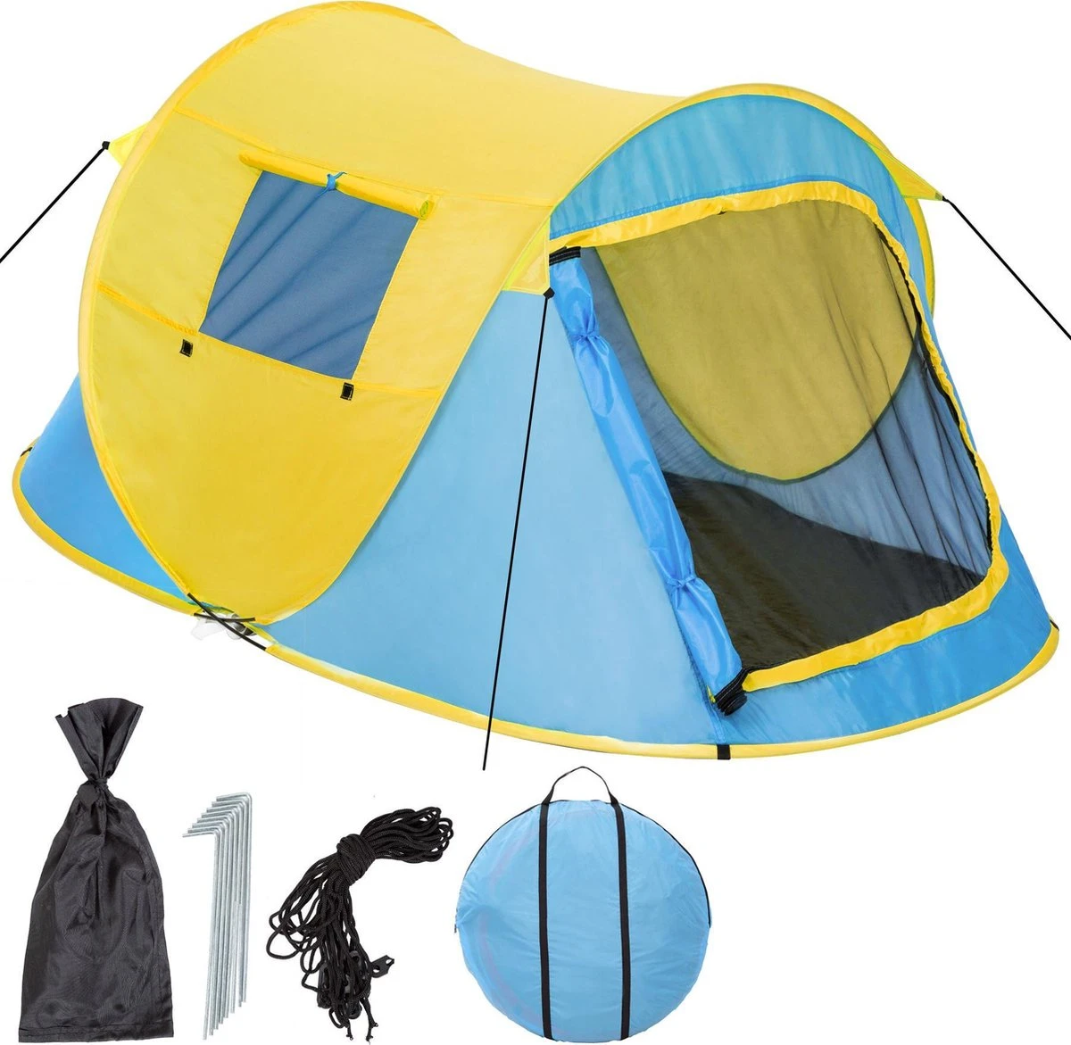 Pop Up Tent Waterkolom 1500 Mm/Cm² - Blauw - 2 Persoons Pop Up Tent Waterkolom 1500 Mm/Cm² - Blauw - 2 Persoons -Bo-Camp Verkoop 1200x1171 1