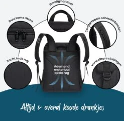 Sunflake Koelrugzak - Lunchtas - Koeltas Backpack Voor Dames & Heren - Zwart -Bo-Camp Verkoop 1200x1171 7