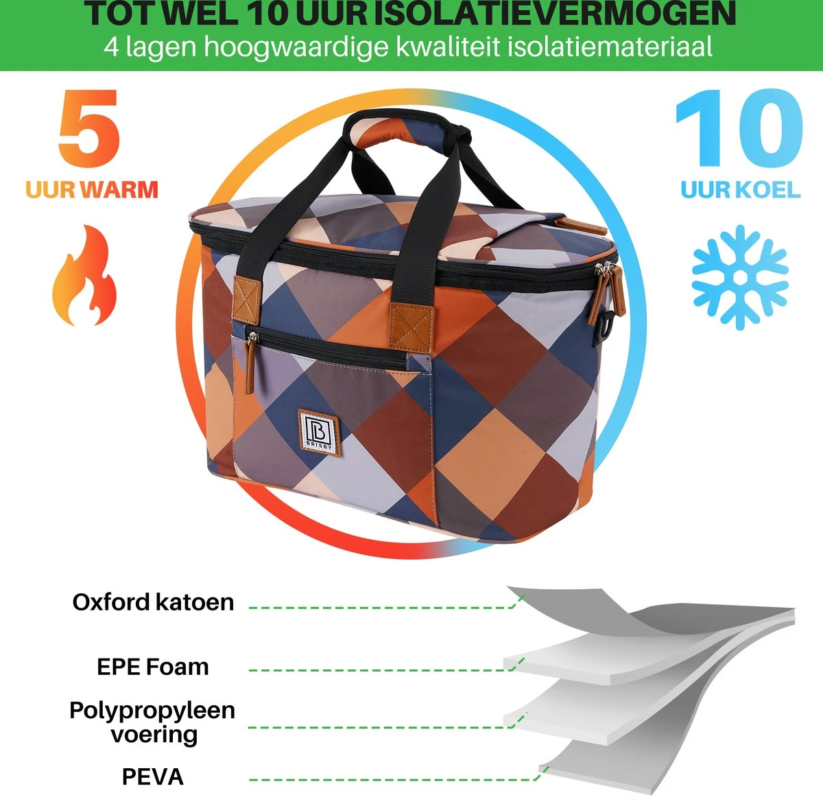 Brisby 4 Laags Geïsoleerde Koeltas - Boodschappentas 21 Liter - Block Brisby 4 Laags Geïsoleerde Koeltas - Boodschappentas 21 Liter - Block -Bo-Camp Verkoop 1200x1178 10