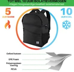 Brisby 4 Laags Geïsoleerde Koeltas Rugzak - 25 Liter - Met Handige Vakken Voor Bestek En Essentials - Waterafstotend Materiaal - Zwart 7 Brisby 4 Laags Geïsoleerde Koeltas Rugzak - 25 Liter - Met Handige Vakken Voor Bestek En Essentials - Waterafstotend Materiaal - Zwart -Bo-Camp Verkoop 1200x1178 15