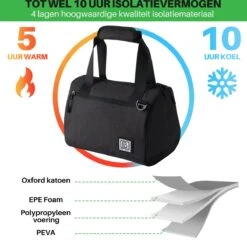 Brisby 4 Laags Geïsoleerde Koeltas - Lunchtas 10 Liter - Zwart -Bo-Camp Verkoop 1200x1178 16