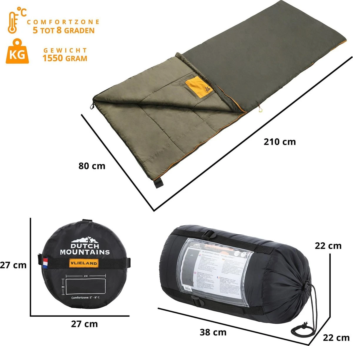 Dutch Mountains Slaapzak Vlieland XL - Grote katoenen 210 x 80cm lichtgewicht - Incl. tasje en tochtstrip -Comfortzone: 5-8 graden- Dutch Mountains Slaapzak Vlieland XL - Grote Katoenen 210 X 80cm Lichtgewicht - Incl. Tasje En Tochtstrip -Comfortzone: 5-8 Graden- -Bo-Camp Verkoop 1200x1178 2