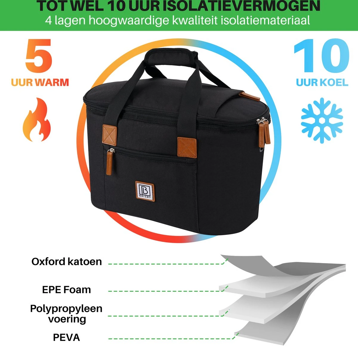 Brisby 4 Laags Geïsoleerde Koeltas - Boodschappentas 21 Liter - Zwart Brisby 4 Laags Geïsoleerde Koeltas - Boodschappentas 21 Liter - Zwart -Bo-Camp Verkoop 1200x1178 21