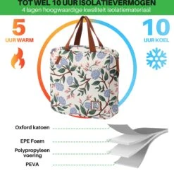 Brisby 4 Laags Geïsoleerde Koeltas - Lunchtas 7 Liter - Bloemetjes Wit -Bo-Camp Verkoop 1200x1178 27