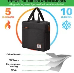 Brisby 4 Laags Geïsoleerde Koeltas - Lunchtas 7 Liter - Zwart -Bo-Camp Verkoop 1200x1178 31