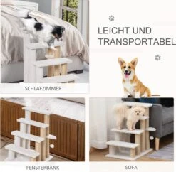 PawHut Huisdierentrap Met Krabpaal Bal 4 Treden Kattentrap Dierentrap Pluche Jute D06-093 6 PawHut Huisdierentrap Met Krabpaal Bal 4 Treden Kattentrap Dierentrap Pluche Jute D06-093 -Bo-Camp Verkoop 1200x1178 6