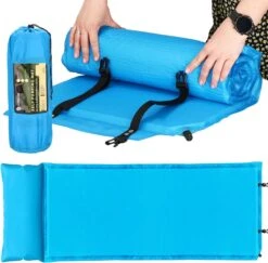 Springos Slaapmat | Zelfopblazend | 186 Cm | Inclusief Hoes & Hoofdkussen | Lichtblauw -Bo-Camp Verkoop 1200x1180 10