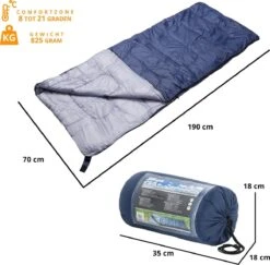 Slaapzak Envelop Dekenmodel - Zomer - 190cm X 70cm - Met Hoes -Bo-Camp Verkoop 1200x1181 1