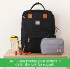 Brisby 4 Laags Geïsoleerde Koeltas - Lunchtas 1.5 Liter - Lichtgrijs -Bo-Camp Verkoop 1200x1181 11