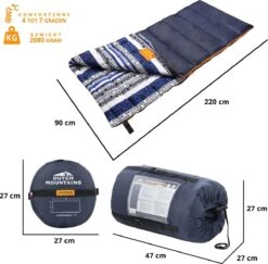 Dutch Mountains Slaapzak Goeree XL - Extra Groot 220x90cm - Katoenen Binnenkant - Aanritsbaar - Tochtstrip En Compressiehoes -Bo-Camp Verkoop 1200x1182 2