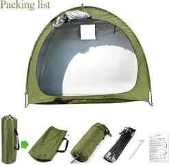 Merkloos Fietstent, Beschermhoes Fietsenschuur, Tent Voor Camping In De Open Lucht-groen 200*80*165CM -Bo-Camp Verkoop 1200x1182 7
