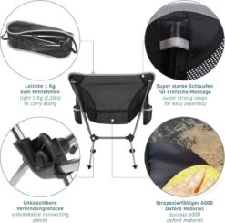Smartpeas Camping Stoel Van Stevig 600D Polyester En Aluminium - Lichtgewicht En Opvouwbaar - Camping Gadget Inclusief Zijzakken +Plus: Strandmat & Draagtas -Bo-Camp Verkoop 1200x1186 2