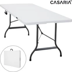 Casaria Tuintafel Opvouwbaar – Met Draaggreep 220x70 Cm – Wit -Bo-Camp Verkoop 1200x1187 1