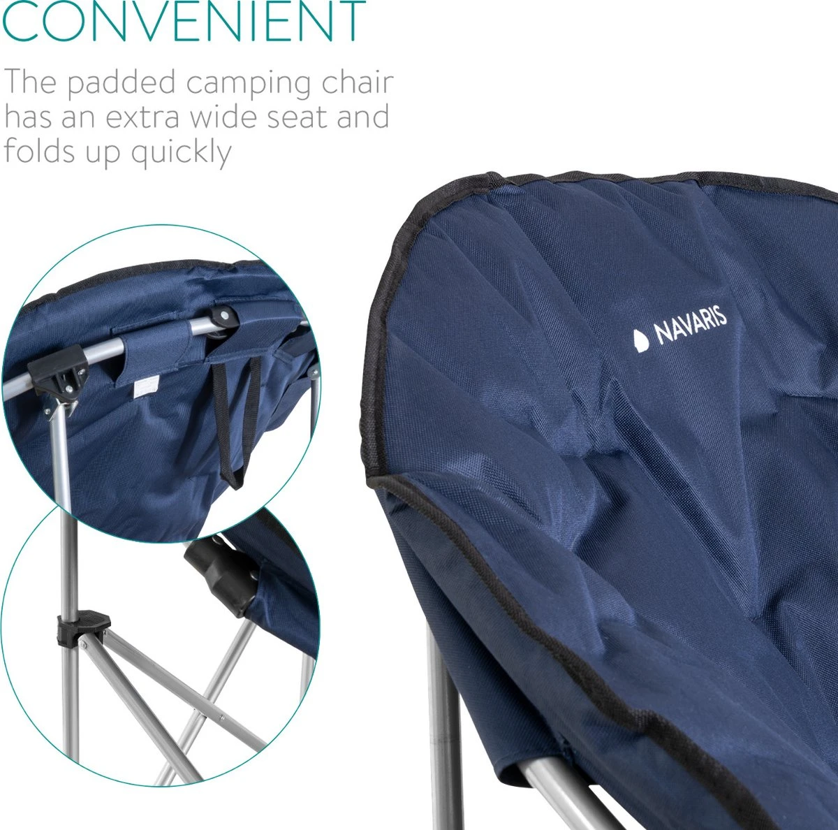 Navaris klapstoel met draagtas - Campingstoel - Draagbare stoel voor kamperen, festivals en vissen - Strandstoel - Inklapbaar - Donkerblauw Navaris Klapstoel Met Draagtas - Campingstoel - Draagbare Stoel Voor Kamperen, Festivals En Vissen - Strandstoel - Inklapbaar - Donkerblauw -Bo-Camp Verkoop