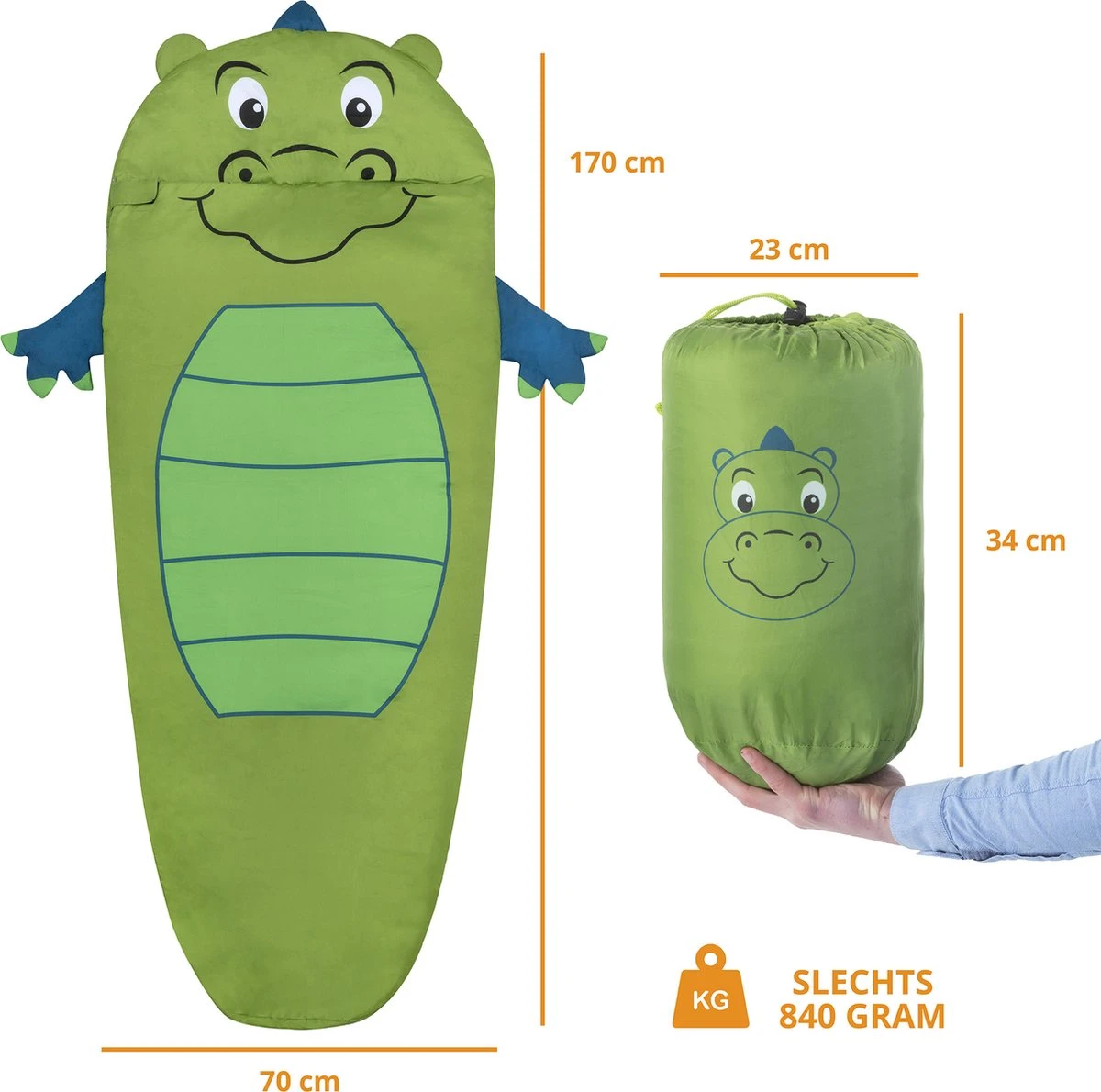 Dutch Mountains Kinderslaapzak Nijlpaard - 170 x 70cm Polyester - Zacht Lichtgewicht – Opberghoes Dutch Mountains Kinderslaapzak Nijlpaard - 170 X 70cm Polyester - Zacht Lichtgewicht – Opberghoes -Bo-Camp Verkoop 1200x1190 3