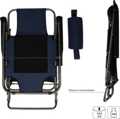 Ligstoel 180x60cm - Opvouwbaar Campingstoel Ligbed Strandstoel Tuinstoel Vouwligstoel Blauw -Bo-Camp Verkoop 1200x1191 1