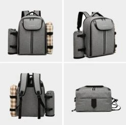 Kono Koeltas - Koelrugzak - Picknick - Picknicktas Met Flessenhouder - Koelrugtas Met Picknickkleed - Grijs (E6915 GY) 6 Kono Koeltas - Koelrugzak - Picknick - Picknicktas Met Flessenhouder - Koelrugtas Met Picknickkleed - Grijs (E6915 GY) -Bo-Camp Verkoop 1200x1191 15