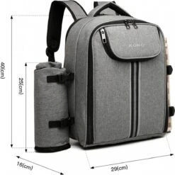 Kono Koeltas - Koelrugzak - Picknick - Picknicktas Met Flessenhouder - Koelrugtas Met Picknickkleed - Grijs (E6915 GY) 3 Kono Koeltas - Koelrugzak - Picknick - Picknicktas Met Flessenhouder - Koelrugtas Met Picknickkleed - Grijs (E6915 GY) -Bo-Camp Verkoop 1200x1199 15