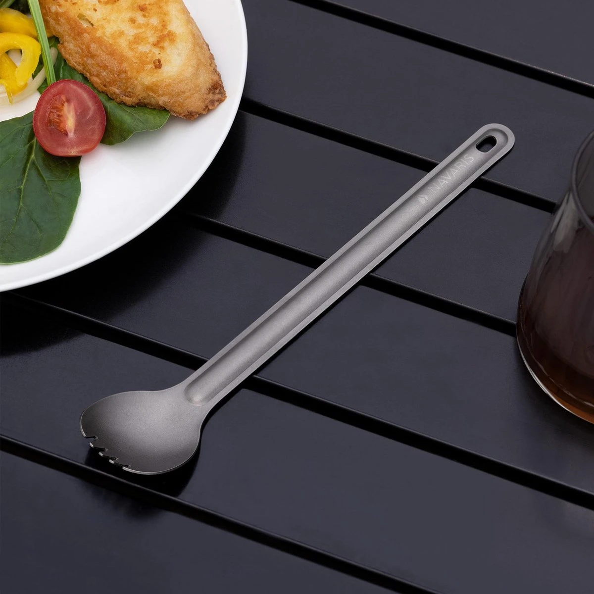 Navaris spork en lepel met extra lange handgreep - Campingbestek van titanium - Bestek voor onderweg - Lichtgewicht - Inclusief bewaarzakje Navaris Spork En Lepel Met Extra Lange Handgreep - Campingbestek Van Titanium - Bestek Voor Onderweg - Lichtgewicht - Inclusief Bewaarzakje -Bo-Camp Verkoop 1200x1200 1037
