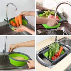 Buxibo - 3-Delige Keuken Vergiet Set Inklapbaar Groen/Grijs -Bo-Camp Verkoop 1200x1200 1168