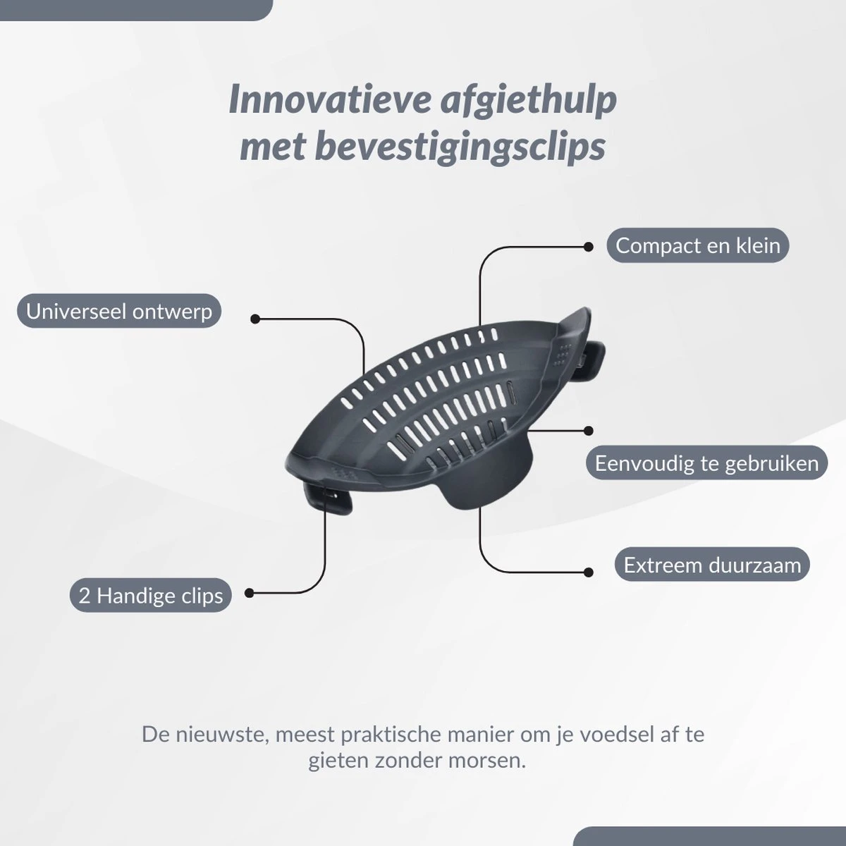 SensaHome- Siliconen Vergiet - Keuken Afgietdeksel - Afgiethulp - Siliconen - BPA Vrij - Grijs SensaHome- Siliconen Vergiet - Keuken Afgietdeksel - Afgiethulp - Siliconen - BPA Vrij - Grijs -Bo-Camp Verkoop 1200x1200 1198