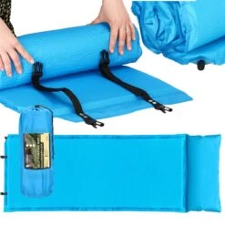 Springos Slaapmat | Zelfopblazend | 186 Cm | Inclusief Hoes & Hoofdkussen | Lichtblauw -Bo-Camp Verkoop 1200x1200 1225