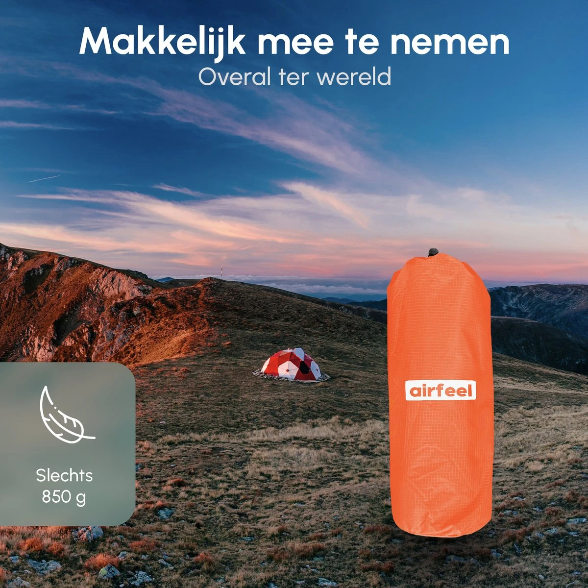 AirFeel Lichtgewicht opsblaasbaar slaapmatje - Ingebouwde pomp en kussen - 196 x 60 x 6 cm - Orange AirFeel Lichtgewicht Opsblaasbaar Slaapmatje - Ingebouwde Pomp En Kussen - 196 X 60 X 6 Cm - Orange -Bo-Camp Verkoop 1200x1200 1256
