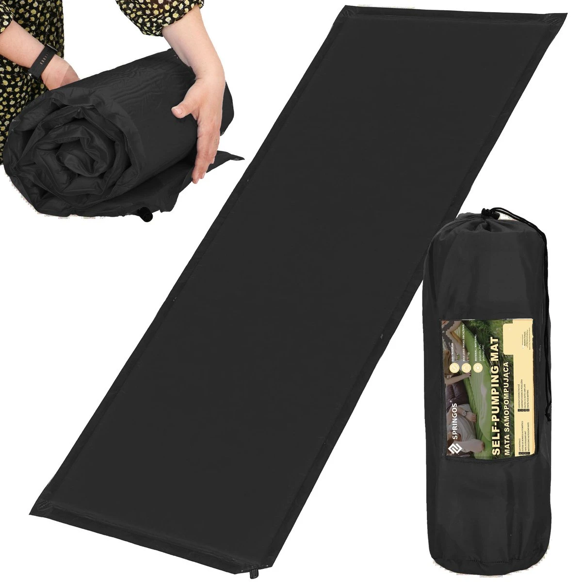 Springos Slaapmat | Zelfopblazend | 180 cm | Inclusief Hoes | Zwart Springos Slaapmat | Zelfopblazend | 180 Cm | Inclusief Hoes | Zwart -Bo-Camp Verkoop 1200x1200 1273